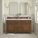 Mid-Century Walnut / Carrara White - 3 Faucet Holes