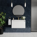 Glossy White / Champagne Brass / Glossy White - 1 Faucet Hole