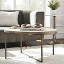 Renwil Liana Indoor Mango Wood Table - Antique Brass