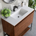 Mid-Century Walnut / Matte Black / Glossy White - 1 Faucet Hole
