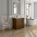 Honey Oak / White Zeus - 1 Faucet Hole