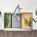 Blanco Quatrus R15 Ergon 33" Single Bowl Apron-Front Stainless Steel Farmhouse Sink