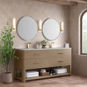 Pebble Oak / Victorian Silver - 1 Faucet Hole