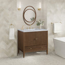Mid-Century Walnut / Carrara White - 3 Faucet Holes