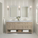 Whitewashed Oak / Carrara White - 3 Faucet Holes