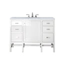 Glossy White / Carrara White - 3 Faucet Holes