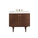 Mid-Century Walnut / White Zeus - 3 Faucet Holes