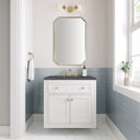 Glossy White / Charcoal Soapstone - 3 Faucet Holes