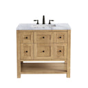 Light Natural Oak / Carrara White - 3 Faucet Holes