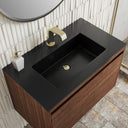 Mid-Century Walnut / Champagne Brass / Charcoal Black - 1 Faucet Hole