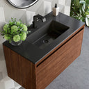 Mid-Century Walnut / Matte Black / Charcoal Black - 1 Faucet Hole