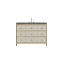 Sunwashed Oak with Embossed Shagreen Drawer Fronts / Parisien Bleu - 3 Faucet Holes