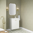 Glossy White / Champagne Brass
