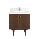 Mid-Century Walnut / White Zeus - 1 Faucet Hole