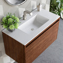 Mid-Century Walnut / Glossy White - 1 Faucet Hole