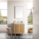 Light Natural Oak / Carrara White - 3 Faucet Holes
