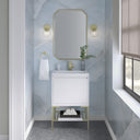 Glossy White / Champagne Brass / Glossy White - 1 Faucet Hole