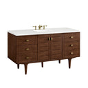 Mid-Century Walnut / White Zeus - 3 Faucet Holes