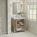 Whitewashed Oak / Carrara White - 3 Faucet Holes