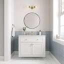 Glossy White / Carrara White - 3 Faucet Holes