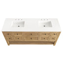 Light Natural Oak / White Zeus - 3 Faucet Holes
