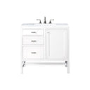 Glossy White / Carrara White - 3 Faucet Holes