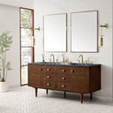 Mid-Century Walnut / Charcoal Soapstone - 3 Faucet Holes