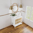 Polished White and Light Mappa Burl / White Zeus - 3 Faucet Holes