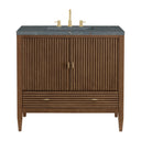 Mid-Century Walnut / Parisien Bleu - 3 Faucet Holes
