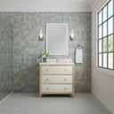 Sunwashed Oak with Embossed Shagreen Drawer Fronts / White Zeus - 1 Faucet Hole