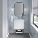 Glossy White / Brushed Nickel / Glossy White - 1 Faucet Hole