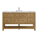 Light Natural Oak / Carrara White - 3 Faucet Holes
