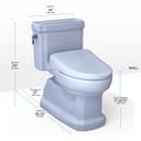 Toto Washlet+ Eco Guinevere Elongated 1.28 GPF Universal Height Toilet and S7A Classic Bidet Seat with Auto Open/Close