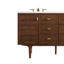 Mid-Century Walnut / White Zeus - 3 Faucet Holes