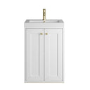Glossy White / Champagne Brass