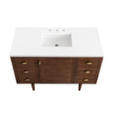 Mid-Century Walnut / White Zeus - 3 Faucet Holes