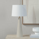 Renwil Tillburg 29" Tall Satin Brass Iron Table Lamp with Tapered Linen Shade