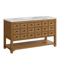 Amber Birch / Carrara White - 3 Faucet Holes