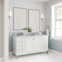 Glossy White / Carrara White - 3 Faucet Holes