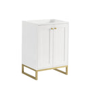Glossy White / Champagne Brass