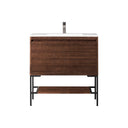 Mid-Century Walnut / Matte Black / Glossy White - 1 Faucet Hole