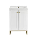 Glossy White / Champagne Brass