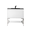 Glossy White / Brushed Nickel / Charcoal Black - 1 Faucet Hole