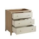 Sunwashed Oak with Embossed Shagreen Drawer Fronts / White Zeus - 3 Faucet Holes