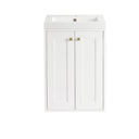 Glossy White / Champagne Brass