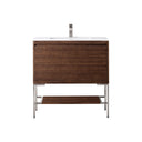 Mid-Century Walnut / Brushed Nickel / Glossy White - 1 Faucet Hole