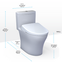 Toto Washlet+ Aquia IV One Piece Elongated Dual Flush 1.28 and 0.9 GPF Toilet with S7 Contemporary Electric Bidet Seat