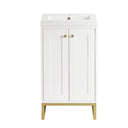 Glossy White / Champagne Brass
