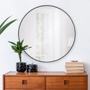 Renwil Claribel 30" Tall Round Wall Mirror - Black