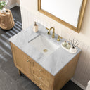 Light Natural Oak / Carrara White - 3 Faucet Holes